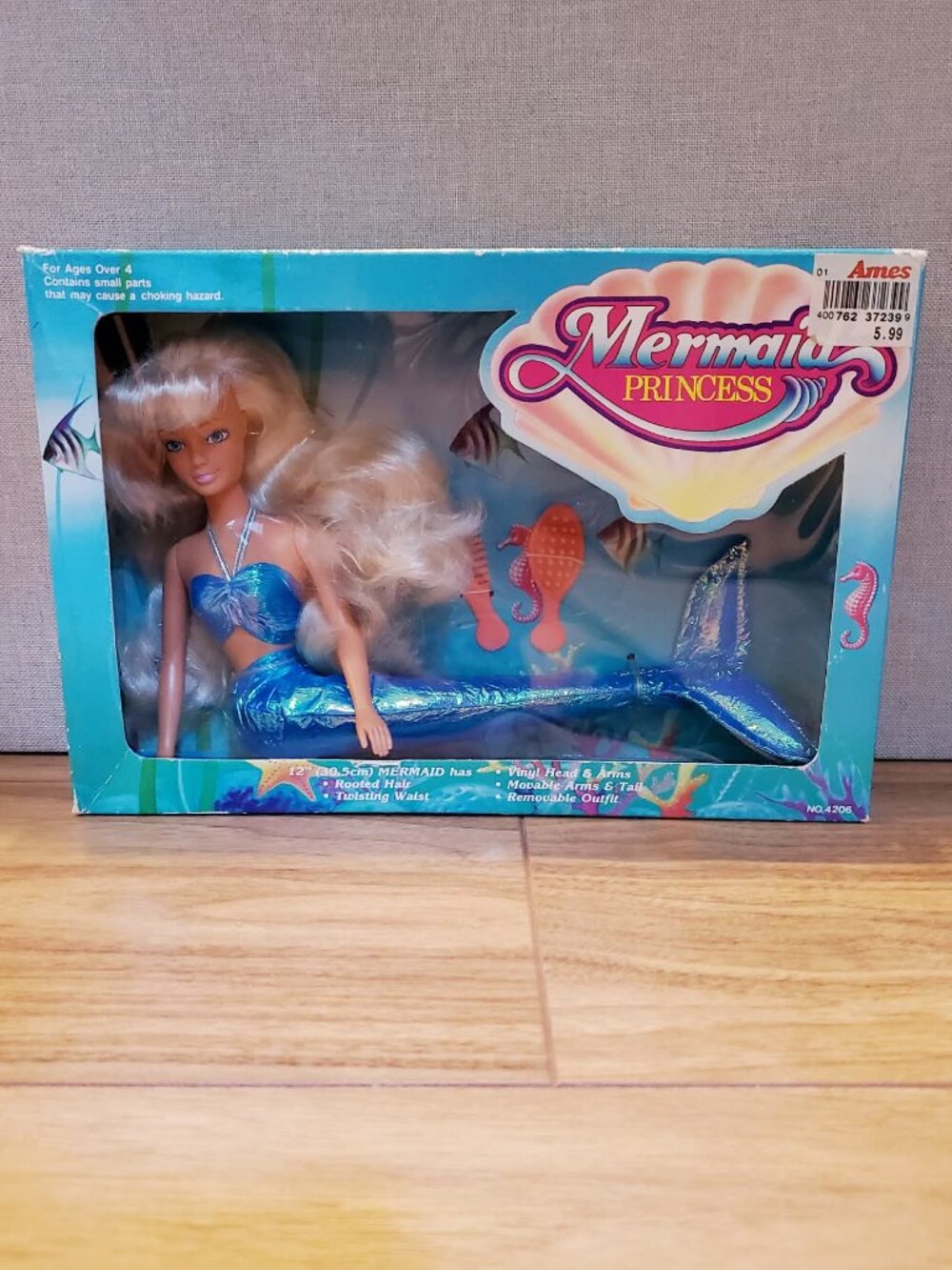 Vintage Toys N' Things Mermaid Princess 12" Doll No. 4206 - New in Box